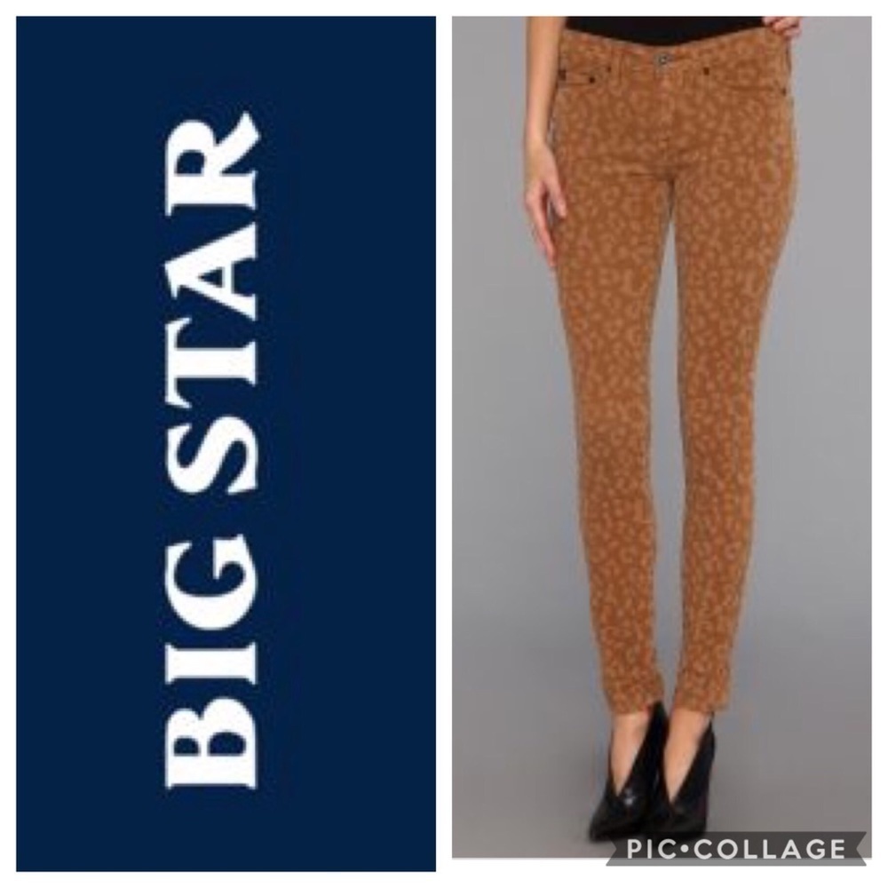 Big Star Cheetah Corduroy Jeans Sz 28 NWT Animal Print Leopard Tan Brown